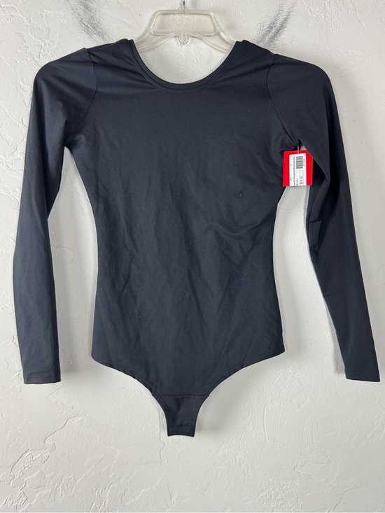 SPANX Other - Spanx Bodysuit Scoop Neck Solid Black Knit Thong Shapewear Long Sleeve